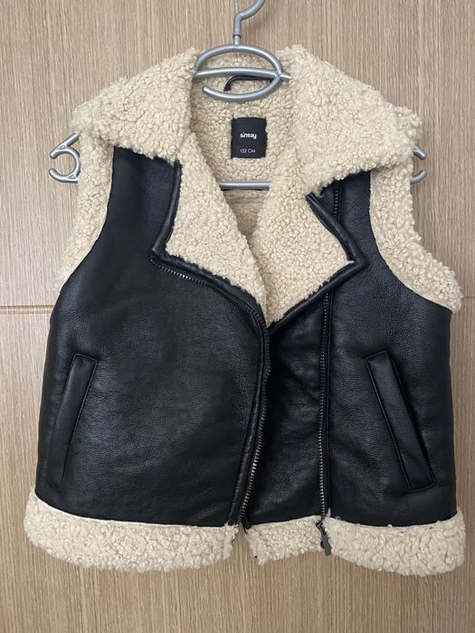 Кожен елек черен