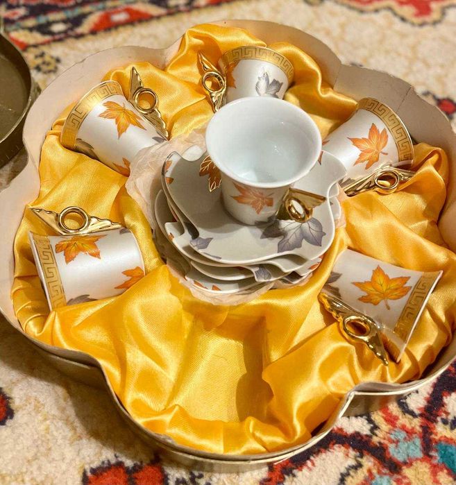 Элегантный кофейный набор 6 персон | Декор "Золотая Осень"