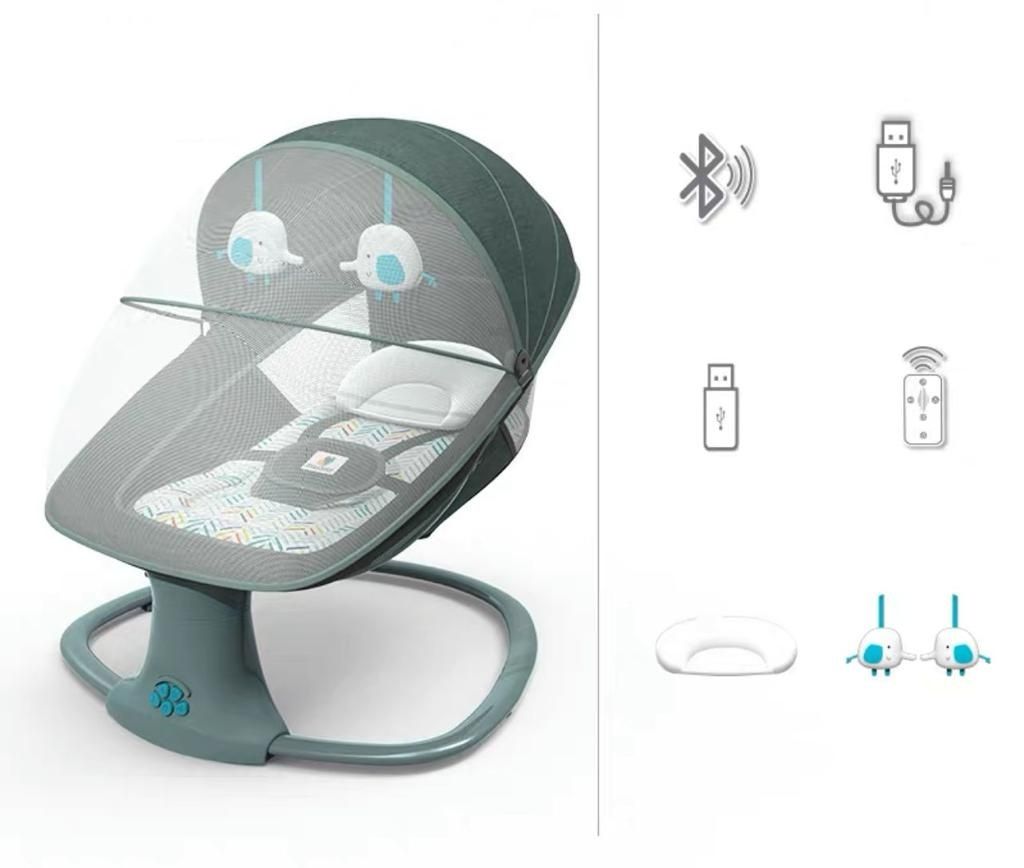 Leagan electric bebelusi Mastela cu telecomanda și conectare la priza