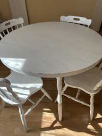 разтегателна трапезна маса с 4 стола във винтидж стил