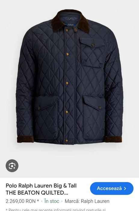 Vând geaca de bărbați Ralph Lauren!
