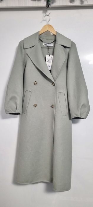 Palton primavara-toamna amestec lana masura XS oversized Zara