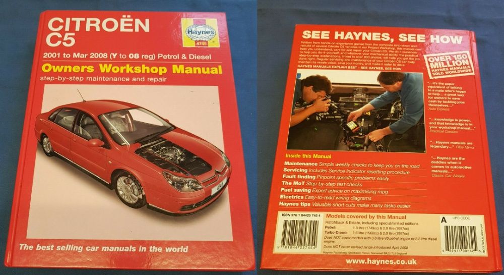 Manual auto Haynes Citroen C1, C2, C5; Citroen Saxo; Xsara Picasso