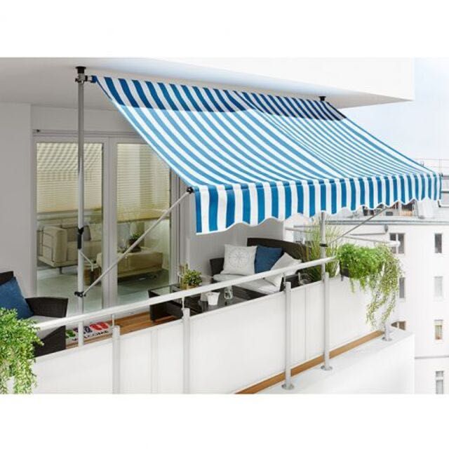 Тента с горно и долно закрепване SunFun BlueWhite 300, чисто нова