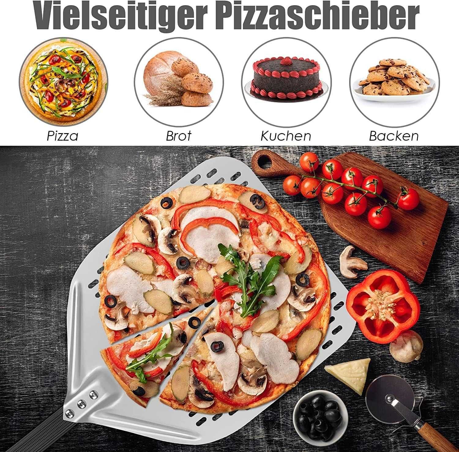 Шпатула за пица CRROEL Perforated Pizza Peel, 12 Inch