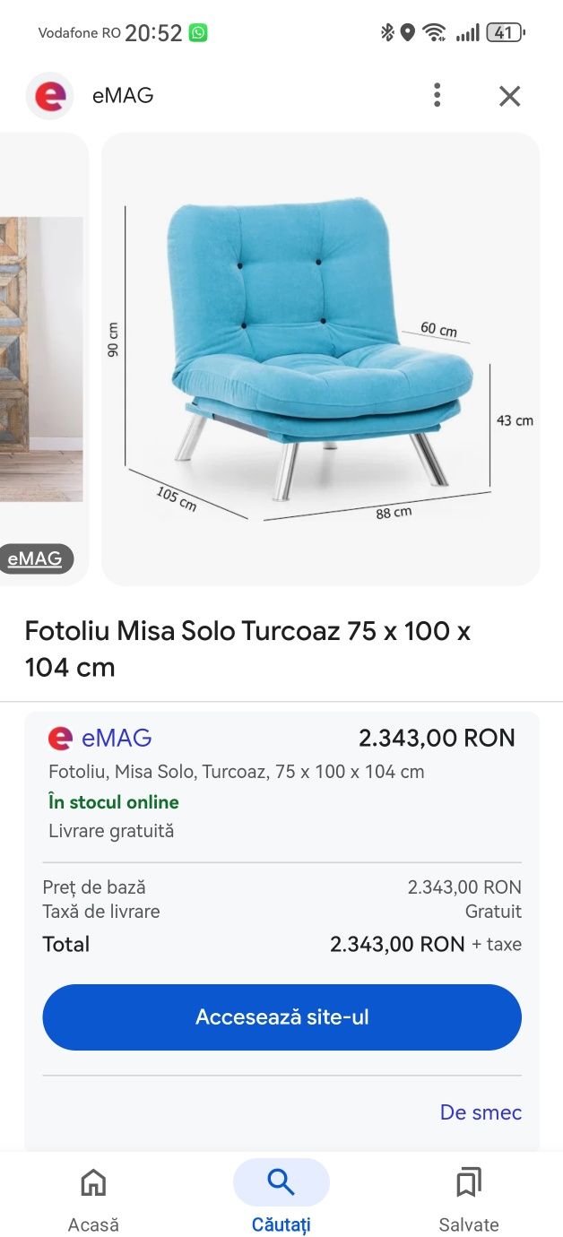 Vând fotolii extensibile Missa Solo