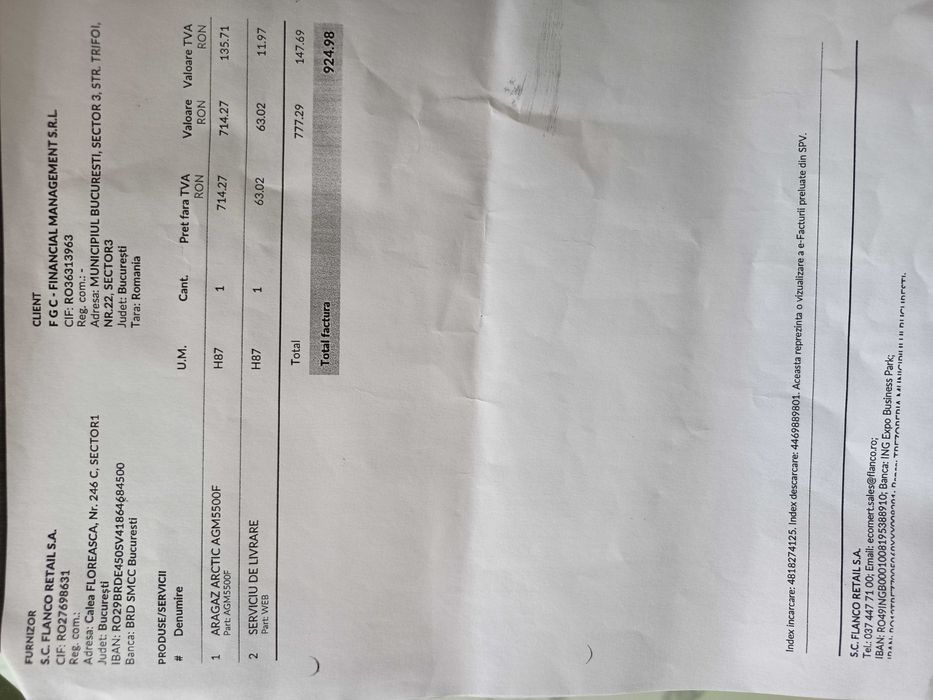 Aragaz Arctic puțin folosit