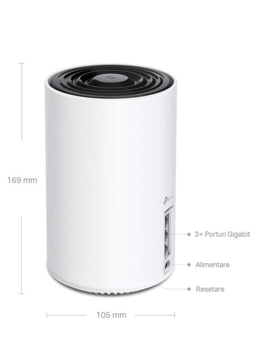 Wi-Fi Mesh Tp-Link Deco XE75, AXE5400, Tri-Band Gigabit, 3 UNITATI