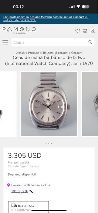 Rar! Ceas IWC Schaffhausen, electronic. Vintage, anii 70. Swiss made.