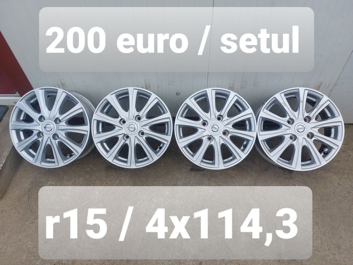 Jante aluminiu ORIGINALE r15 /  NISSAN RENAULT KIA HYUNDAI  / 4x114.3