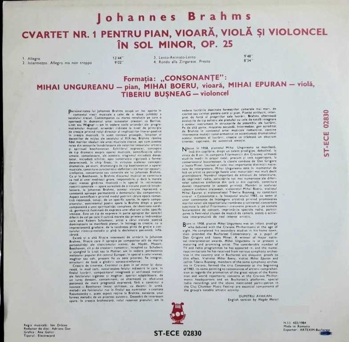 viniluri Mahler, Brahms