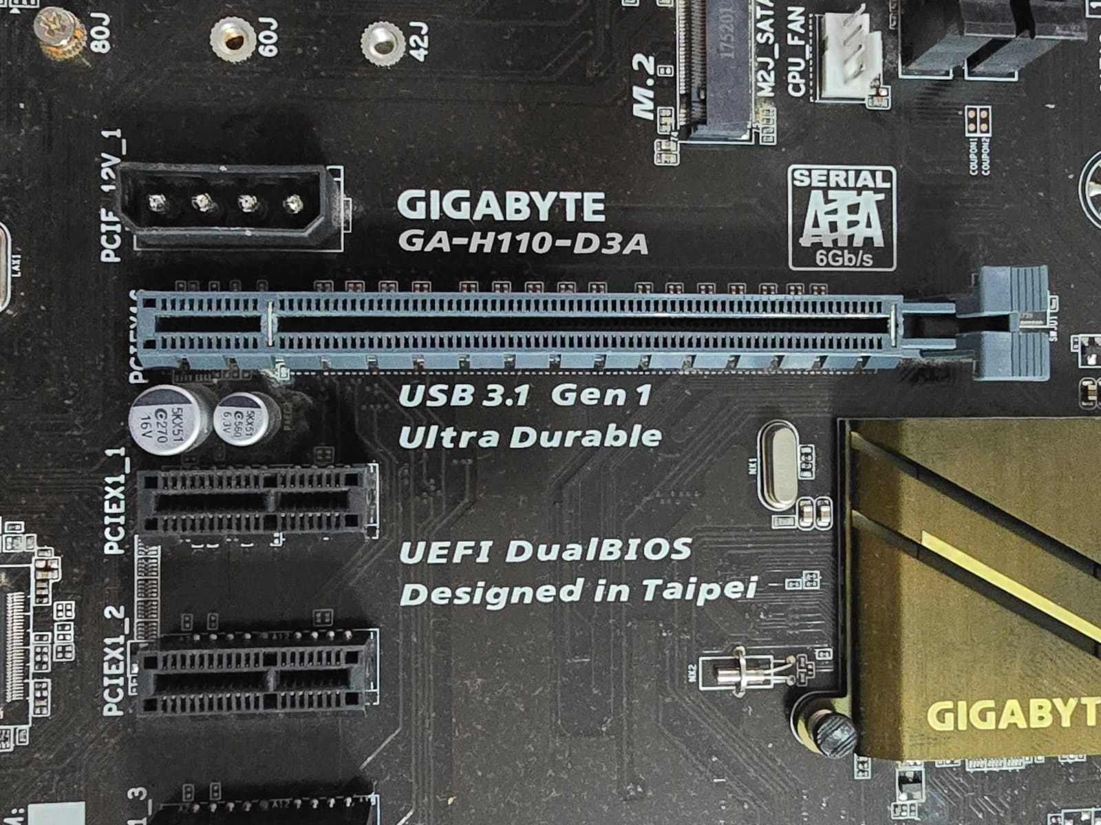 Placa de baza GIGABYTE GA-H110-D3A, LGA 1151, DDR4 + Procesor G4560