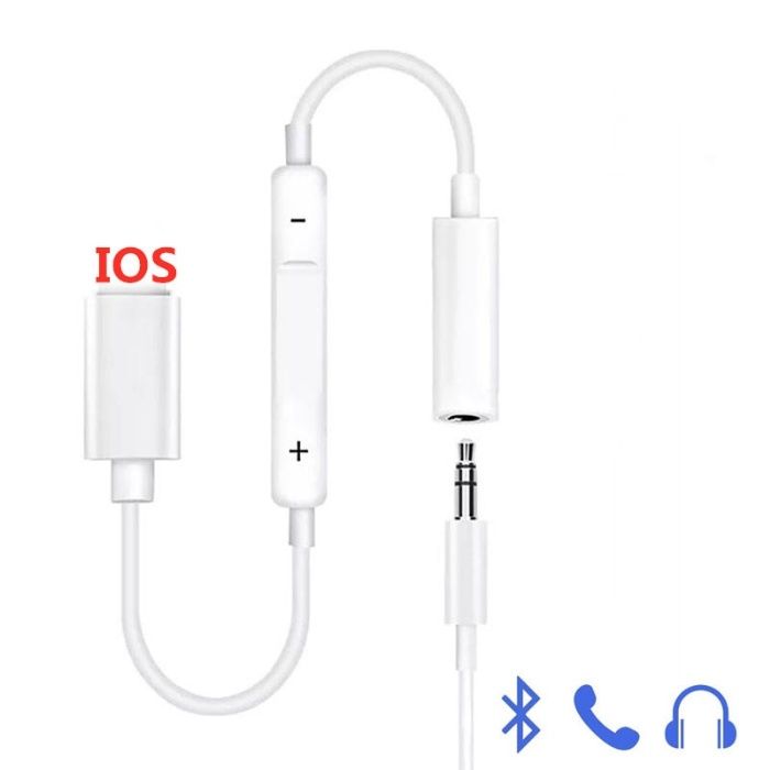 Compatibil Iphone Adaptor Intrare Jack (Casti) Iesire Lightning Type C