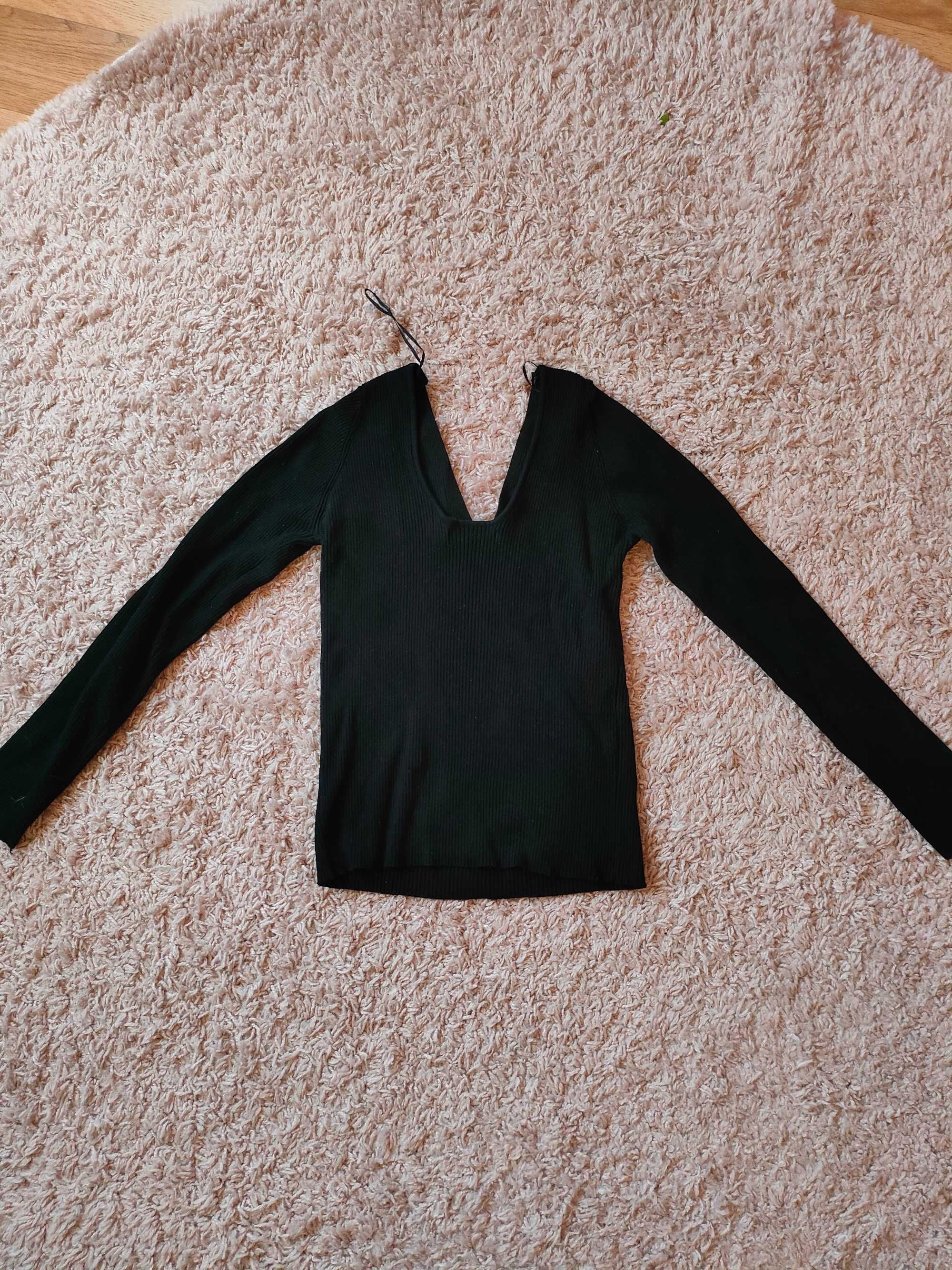 Рипсен пуловер MANGO с изрязан гръб, размер XL - Нов, без етикет