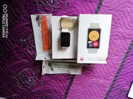 Bratara smartwach Huawei Fit Android/iOS, negru.+2 curele silicon+husa