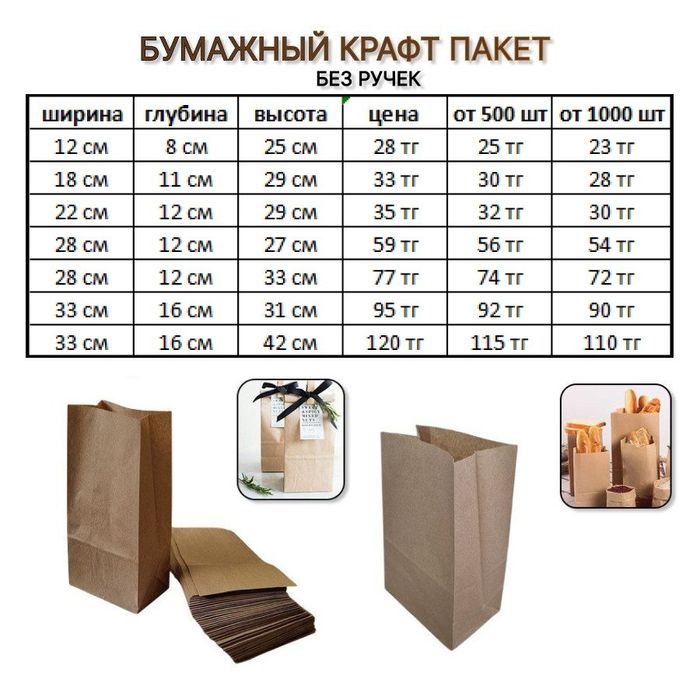 Крафт пакет без ручки