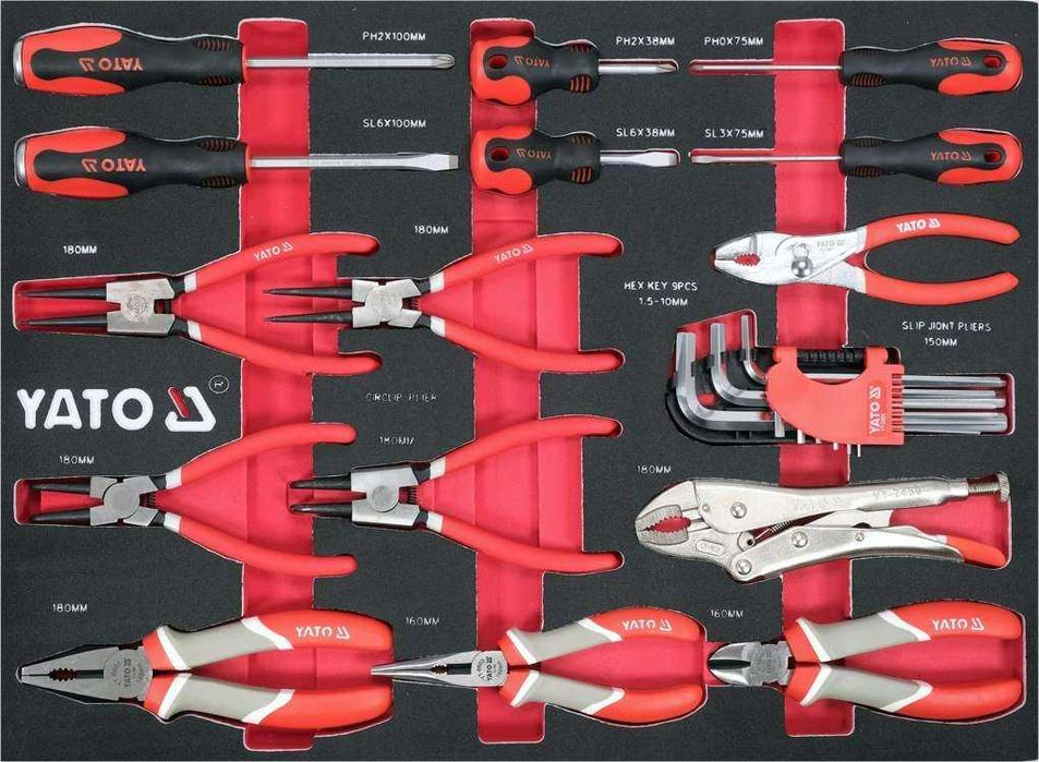 Количка с инструменти YATO, 7 чекмеджета, 157 части