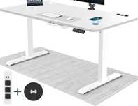 Birou electric ajustabil  140×70 cm – încărcare wireless, priză, NOU