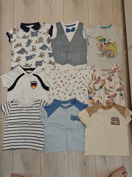 Lot mare de hainute, salopeta blugi Zara, costumașe, tricouri marime 9