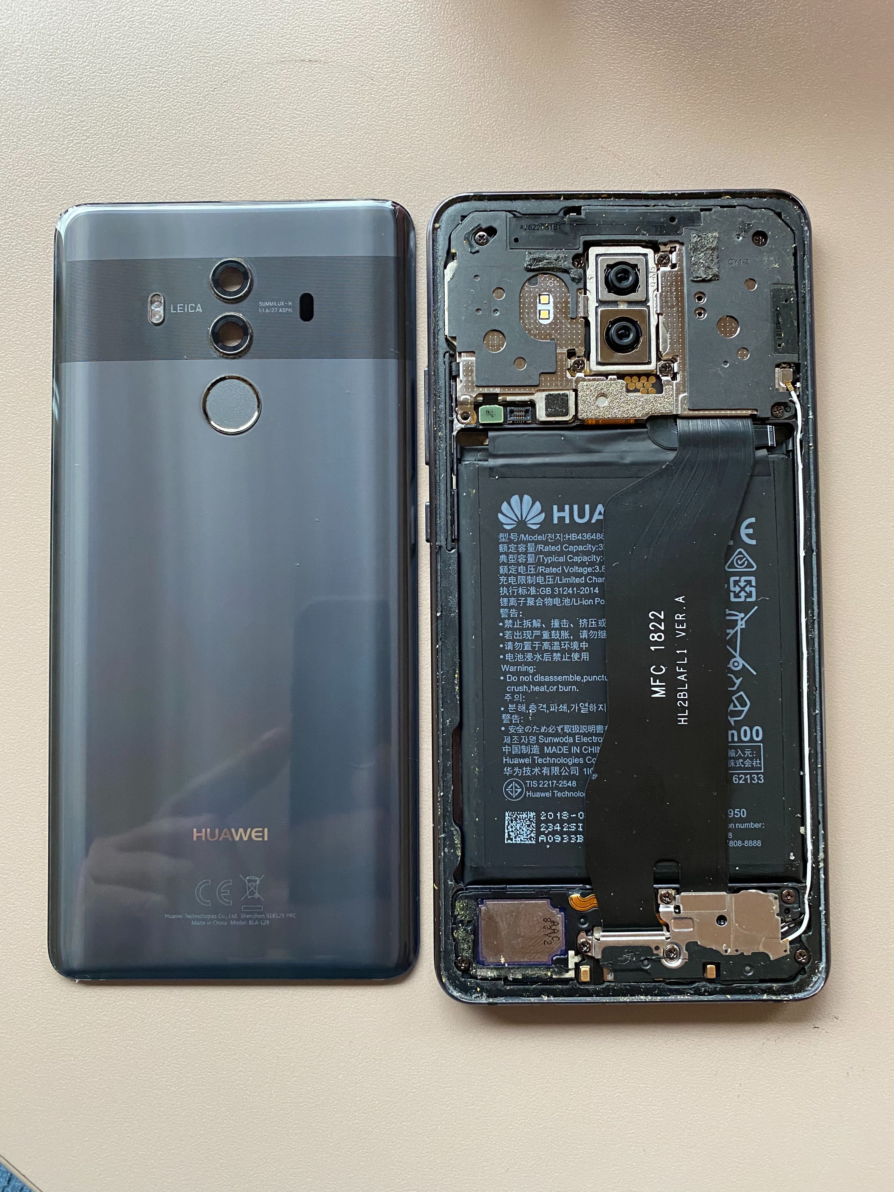 Placa de baza Huawei Mate 10 Pro baterie camera mufa difuzor