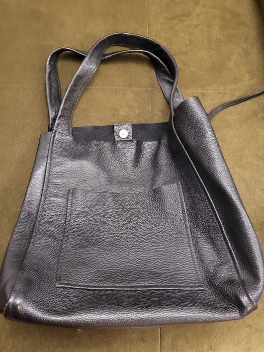 Geantă piele neagră (Tote bag), de umăr sau de mână, Zara, impecabilă