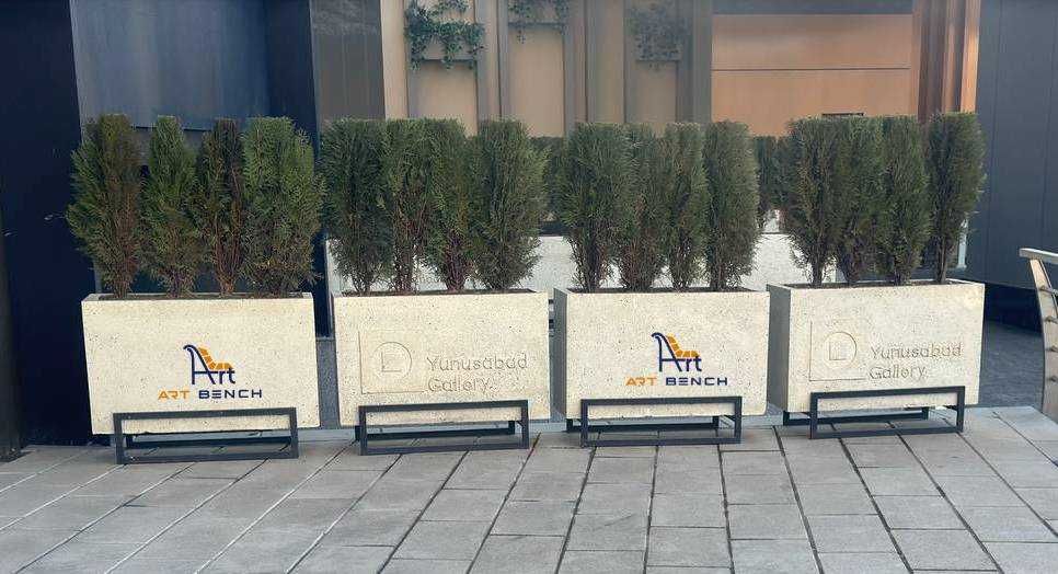 Мраморные кашпо, гултувак, горшки для цветов, cкамейки с логотипом