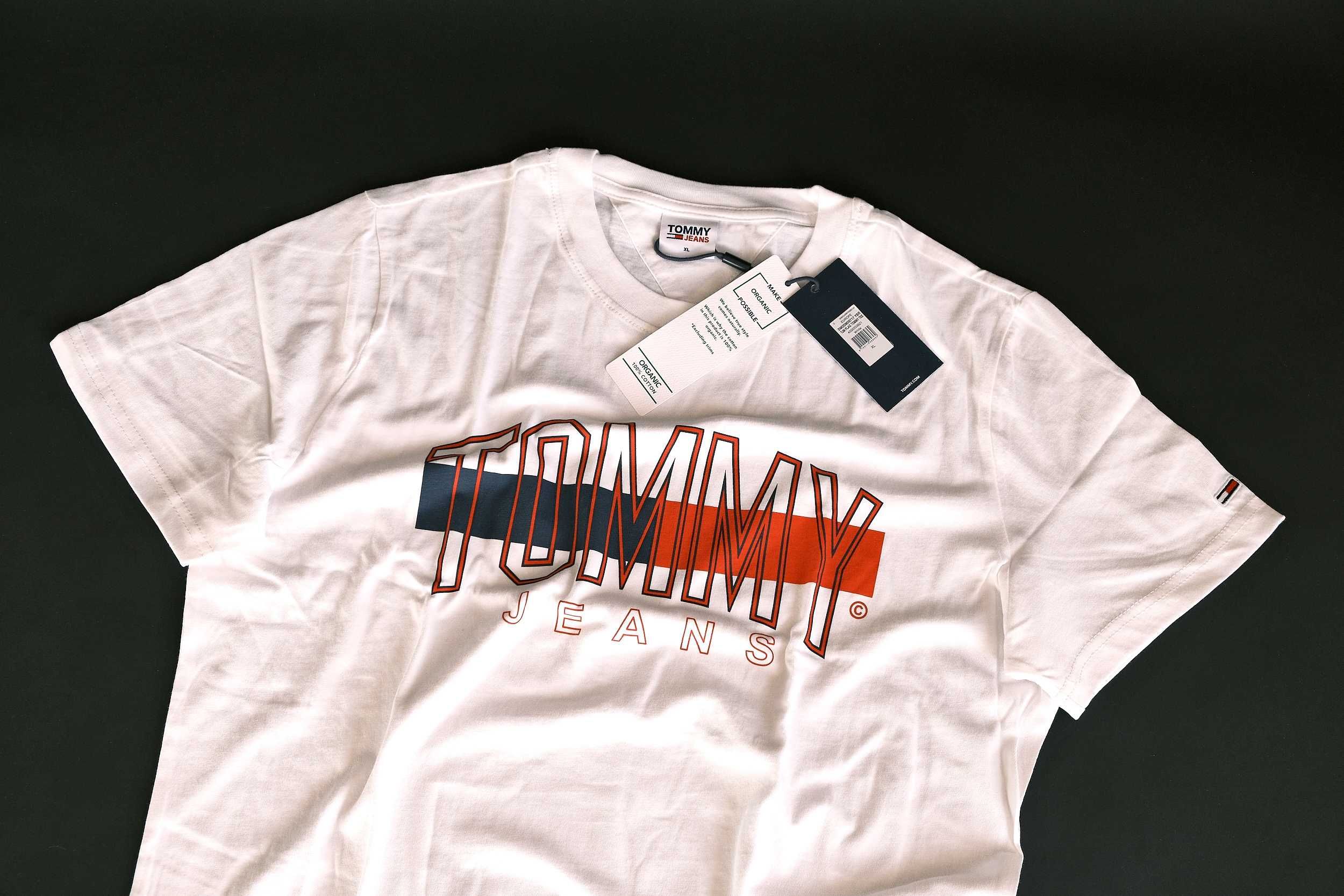 ПРОМО Tommy Hilfiger -XL и XXL-Оригинална мъжка бяла памучна тениска