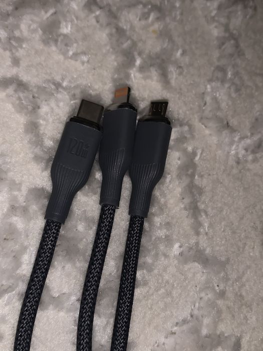 Кабель USB, тройной провод USB 3 в 1 (Lightning+micro Usb+TYPE-C)
