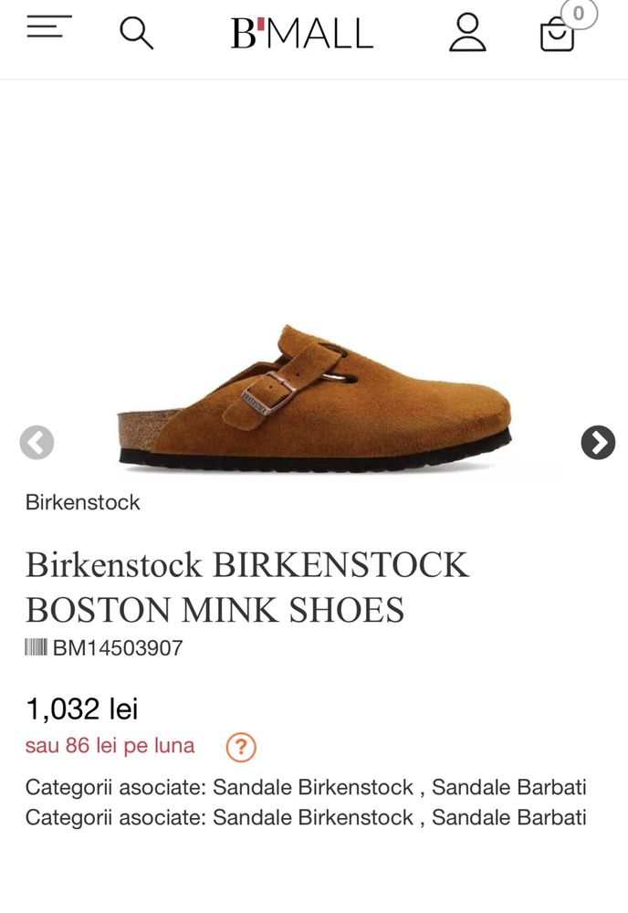 Birkenstock Boston Soft Footbed Mink piele intoarsa