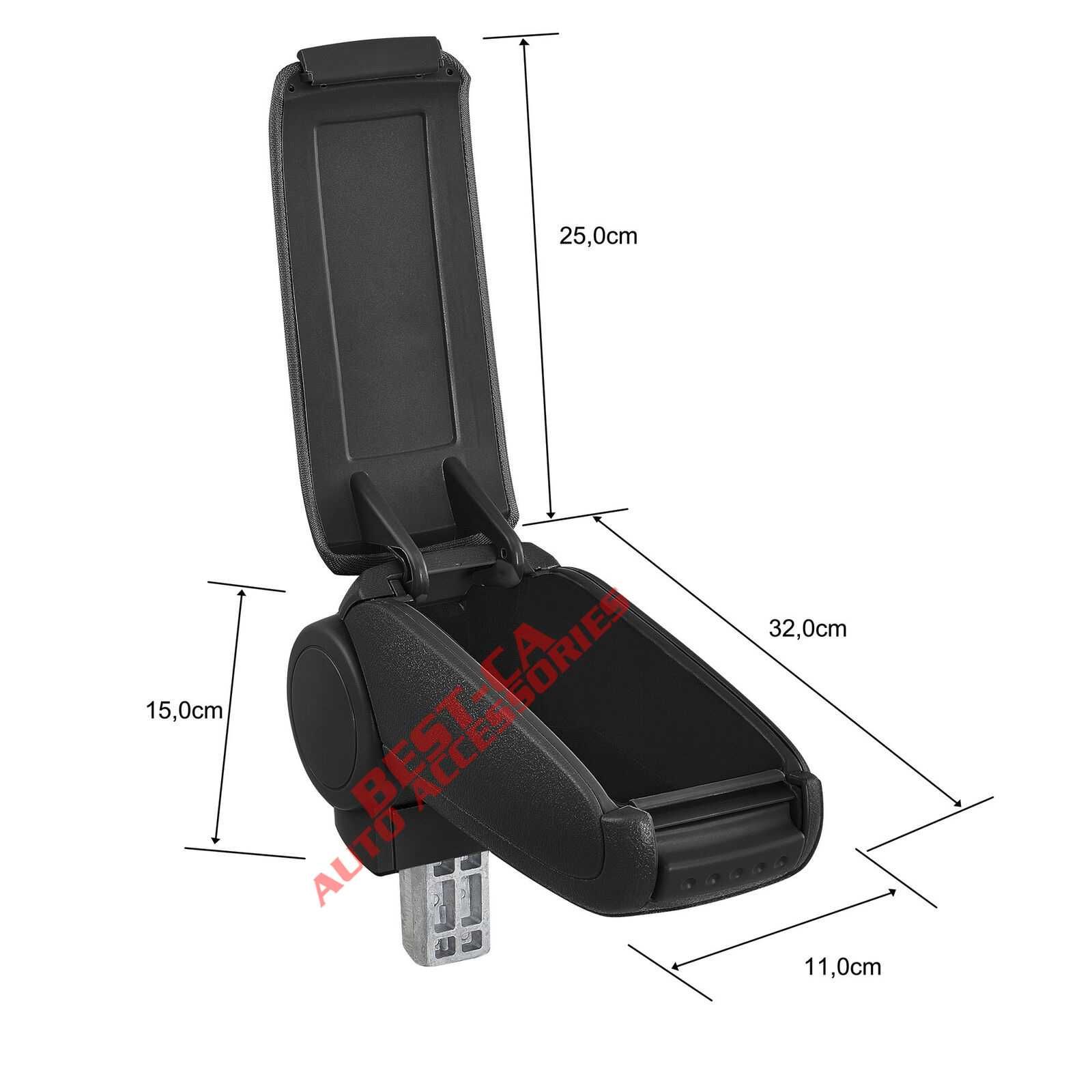 Cotiera auto dedicata textile negru pentru Opel Corsa C 2000 - 2006