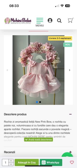 Rochita fetite Mohini eleganta/ de ocazie 80 marime