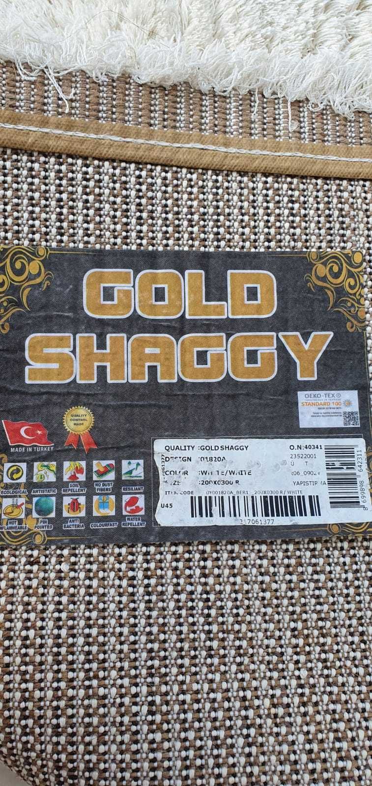 Ковер белый 2 х 3 Gold Shaggy