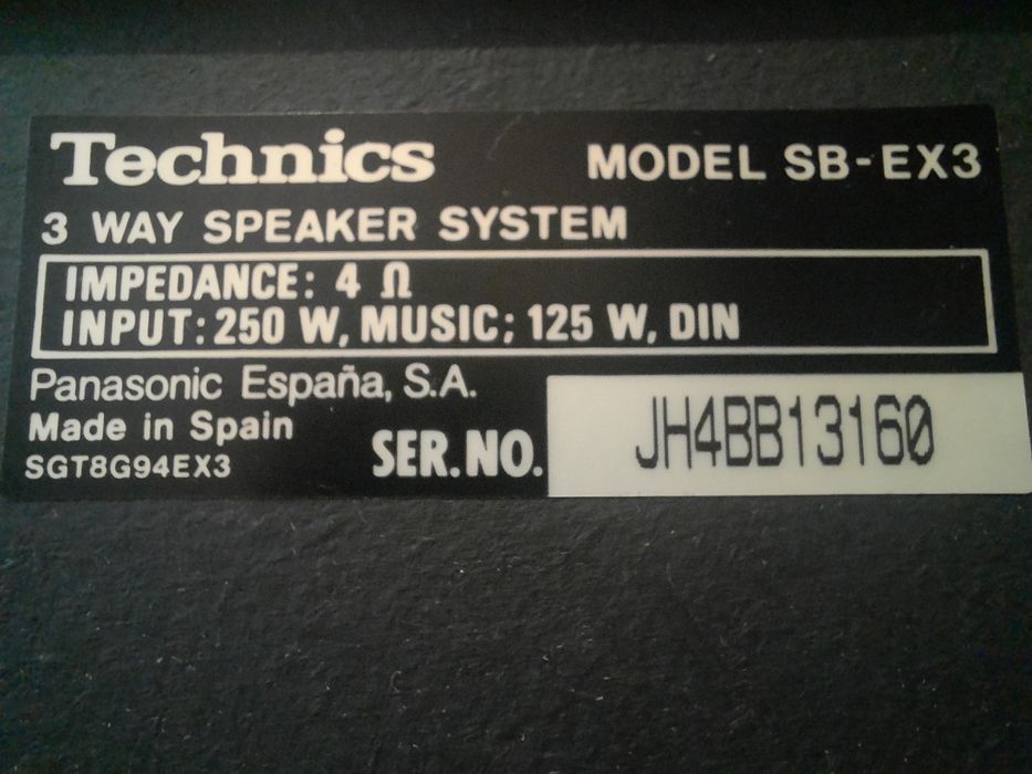 Трилентови тонколони Technics SB-EX3 125W-250W