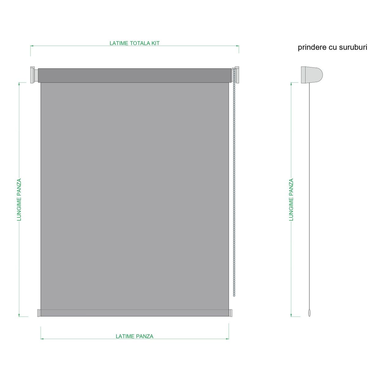 3 x Stor Blackout 69x210cm