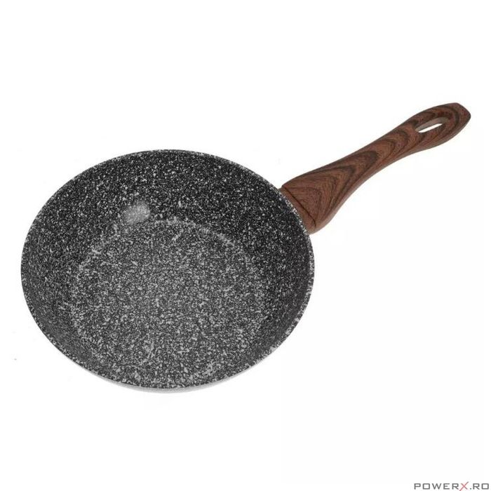 Tigaie cu capac, aluminiu, marmorata, negru, 24 cm, Kinghoff