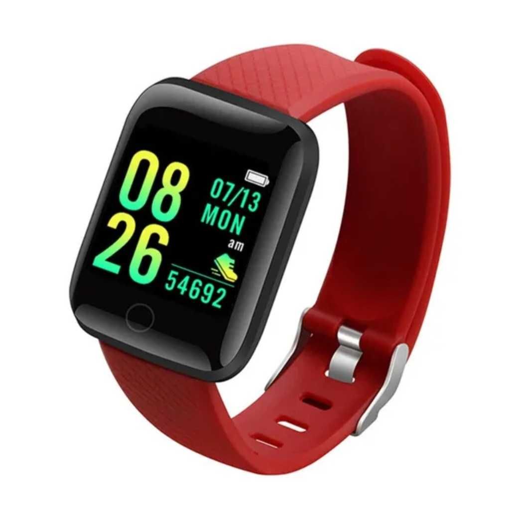 Smartwatch Roșu: Vezi apeluri, mesaje, notificari. Mod sport/sănătate