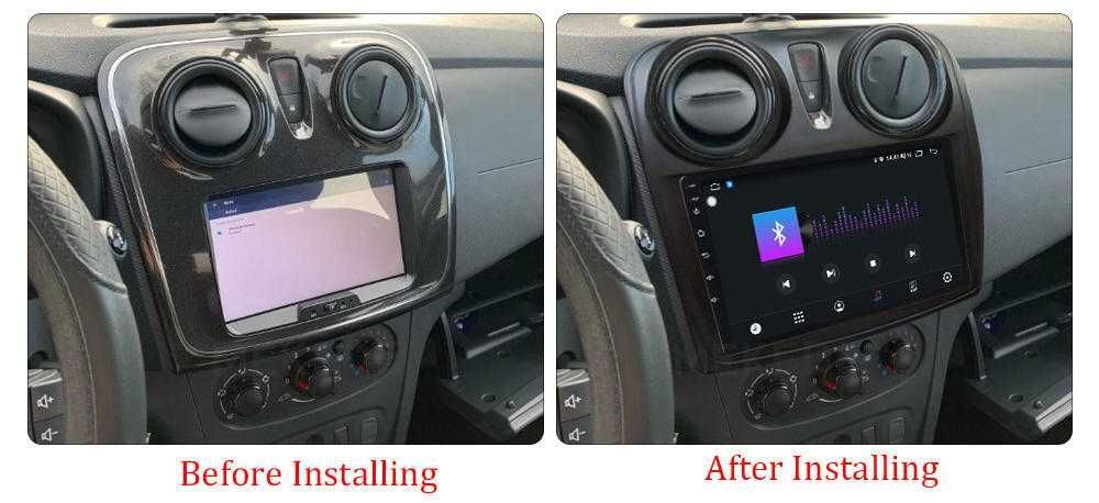 Navigatie Android 14 RENAULT DACIA LOGAN 2 1/8 Gb Waze CarPlay +CAMERA