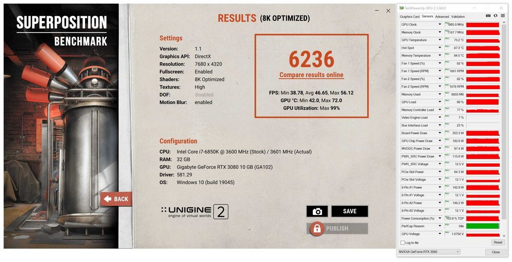 ТОП състояние Видео карта GPU GIGABYTE RTX 3080 EAGLE OC 10G GDDR6X