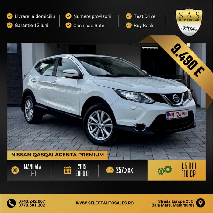 Nissan Qashqai Acenta premium / 1.5 dci / Euro 6 / cash sau rate