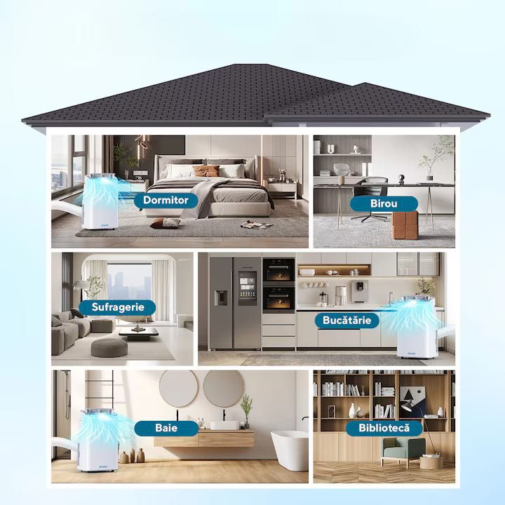 Aparat aer condiționat portabil Heber 12000 BTU, nou, SMART, Wi-Fi