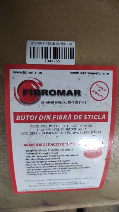 Butoaie fibra sticla vin