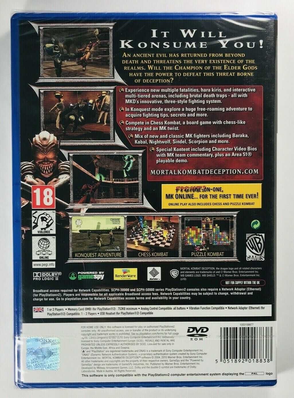 Mortal Kombat Deception PS2 NEW UK.