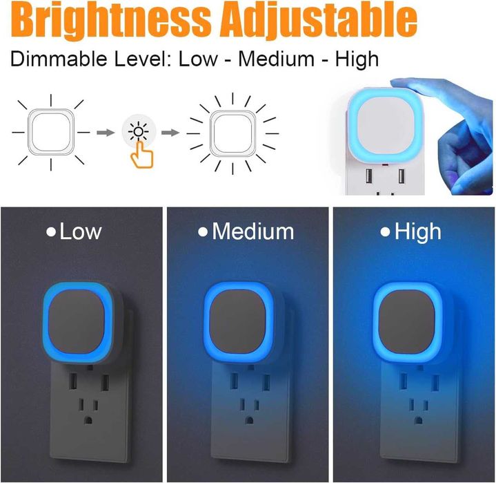 YUNLEX Lampă de veghe, cu senzor crepuscular, pentru prize.