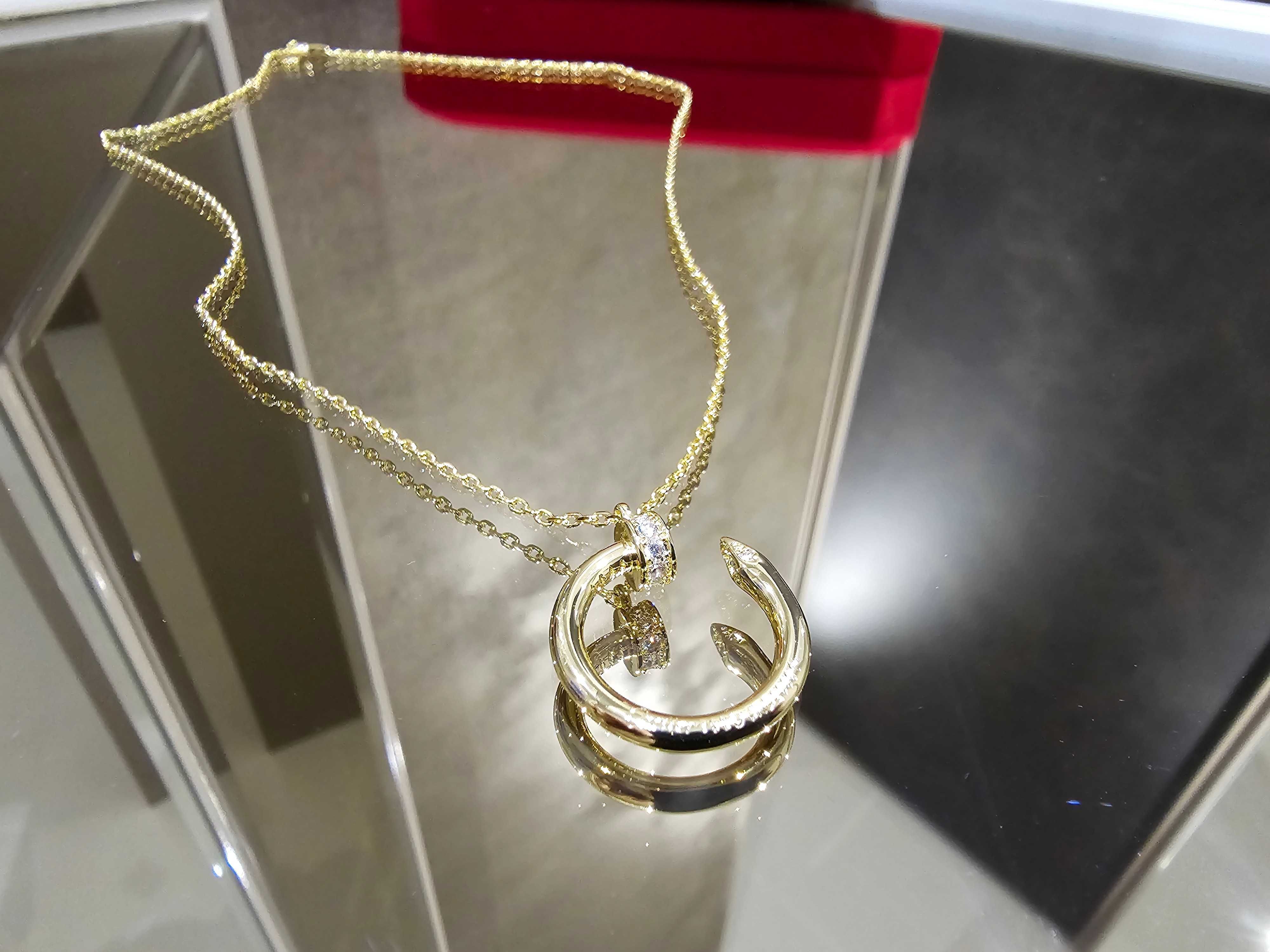 CARTIER Nail Juste un Clou Gold Diamonds Pendant Дамско Колие Пирон
