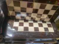 Joc table cu șah lemn 38cm veritabil romanesc cu șanțuri între pătrățe