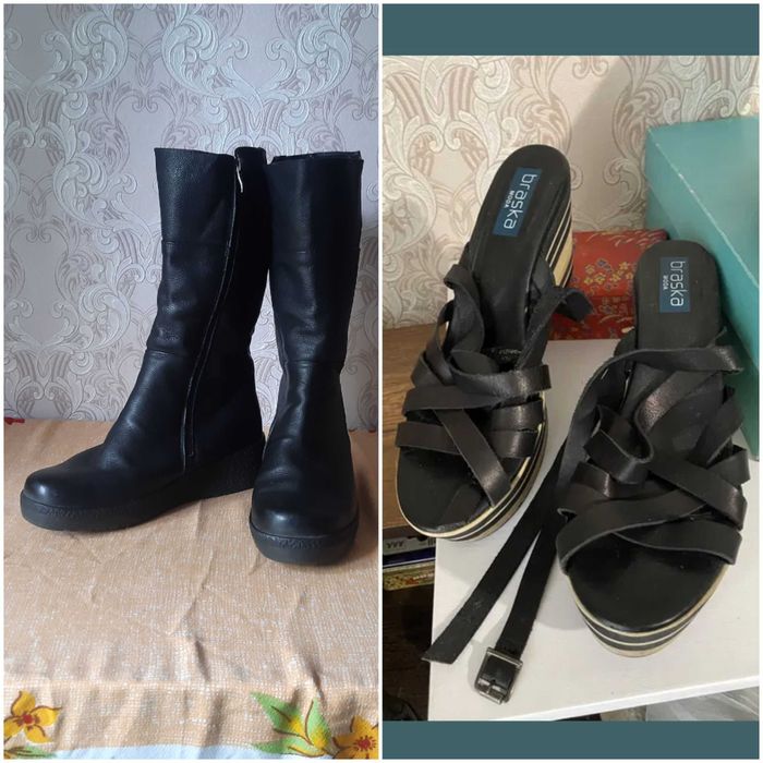 Сапоги зима женские обувь женская босоножки Braska сандали танкетка