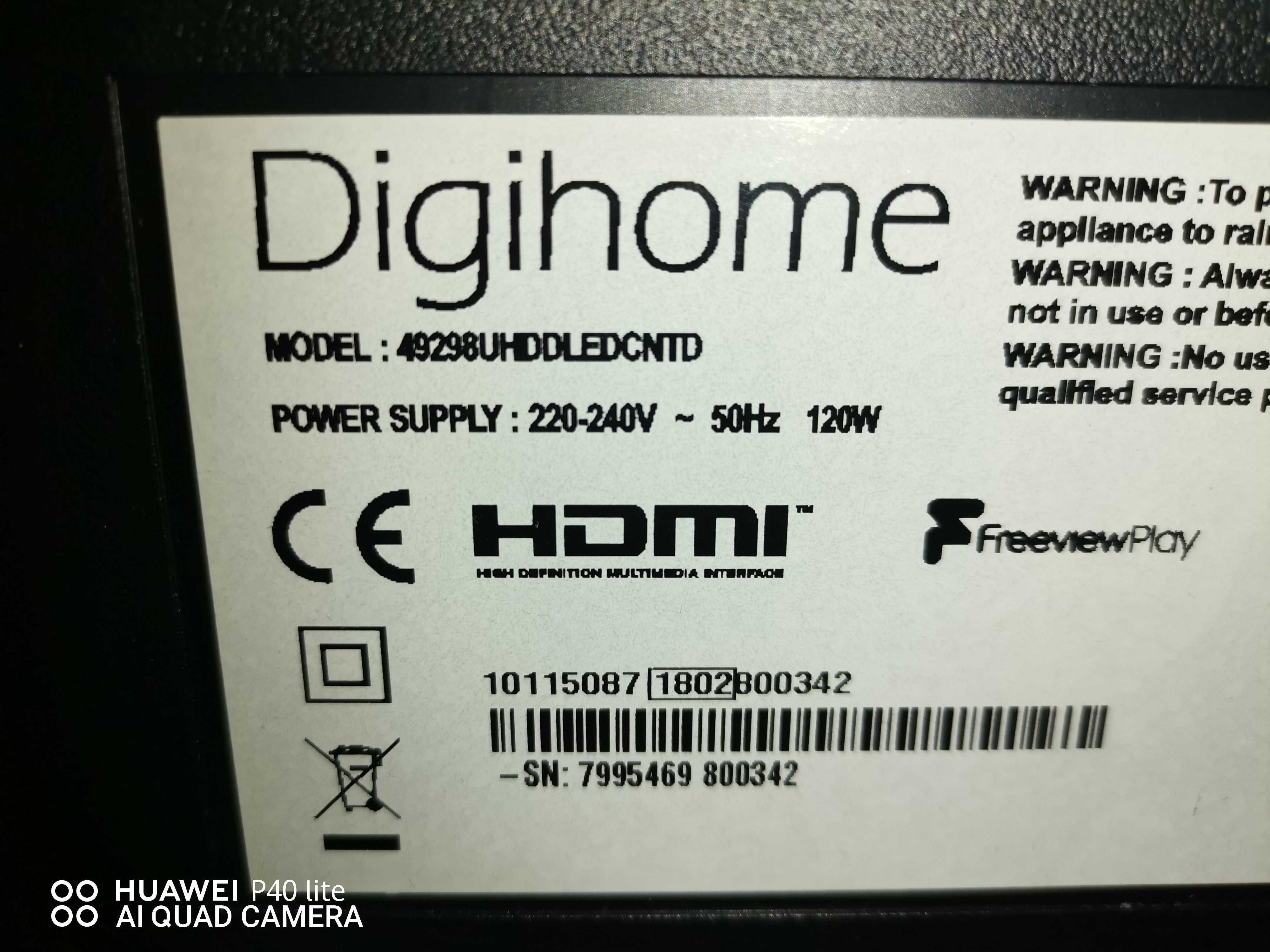 DIGIHOM 49 ИНЧА. Телевизор