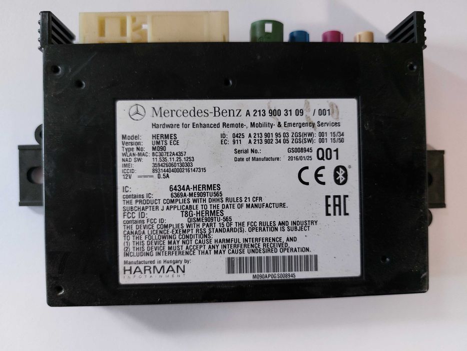 Модул за управление на комуникации/Bluetooth Mercedes W213 Е220d 2017