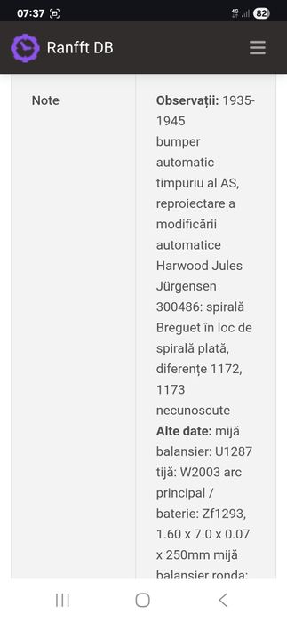 Doxa Automatic cal  AS 1173 (1935-1945)