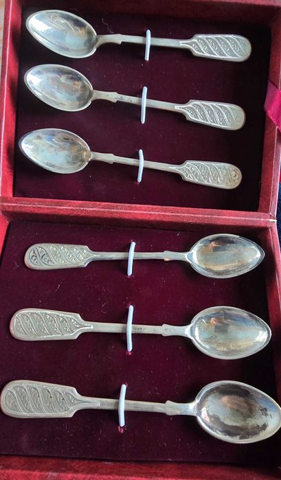 Набор чайных ложек из серебра 875 пробы , завод